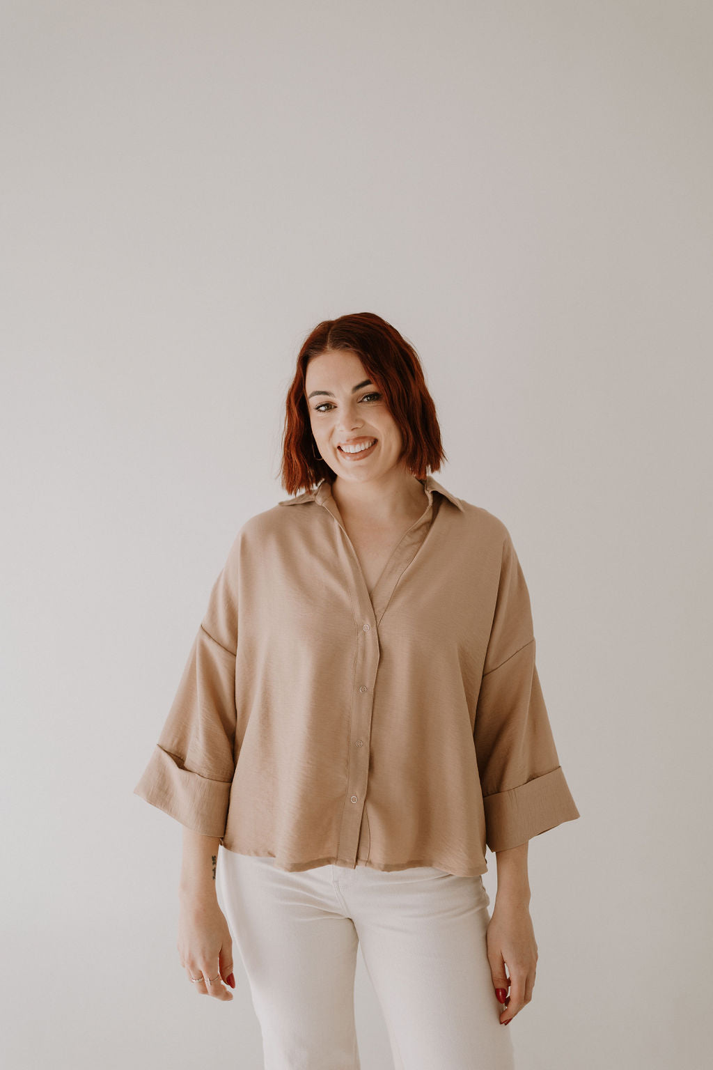 Boxy Shirt in Nude