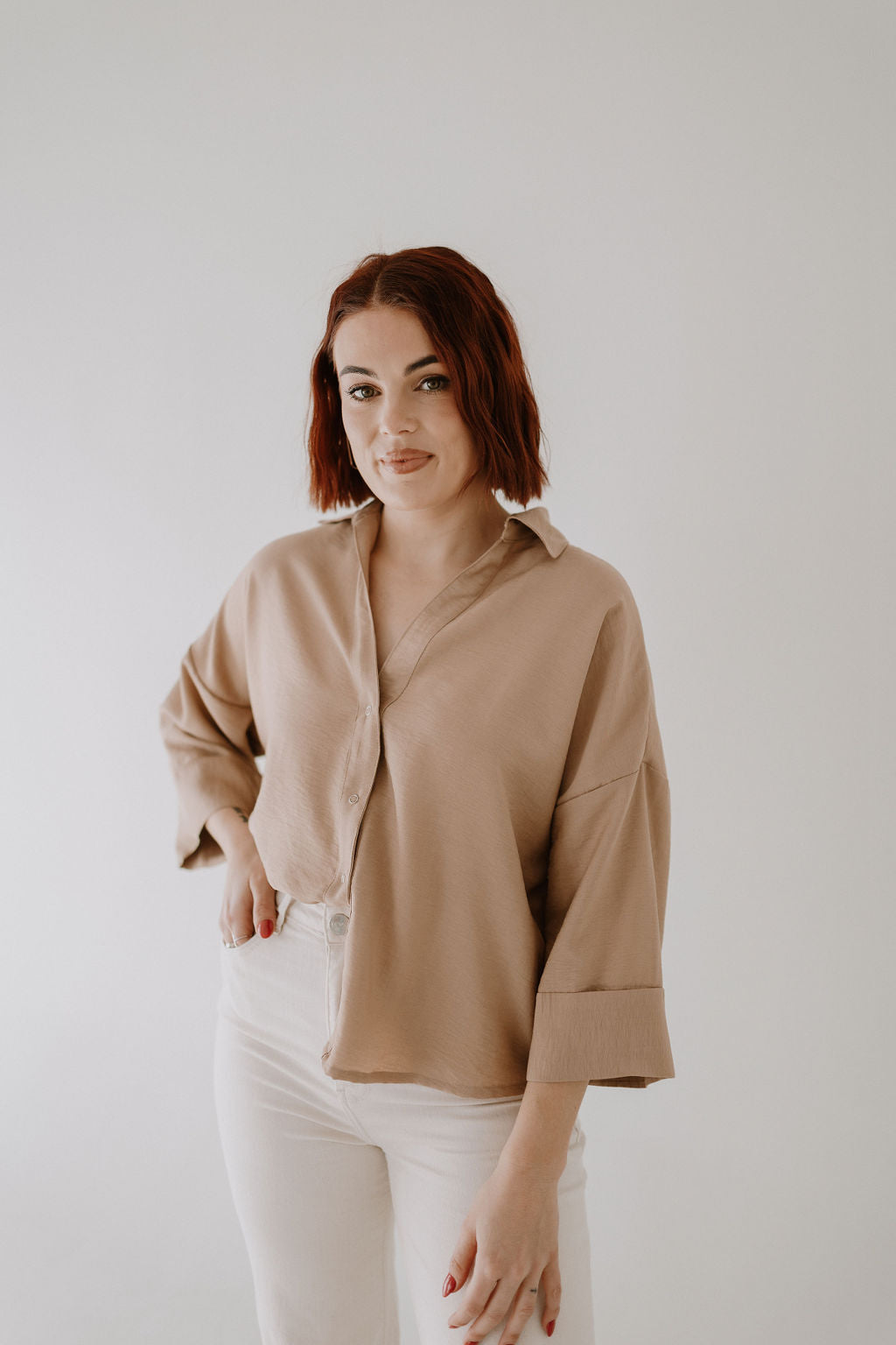 Boxy Shirt in Nude