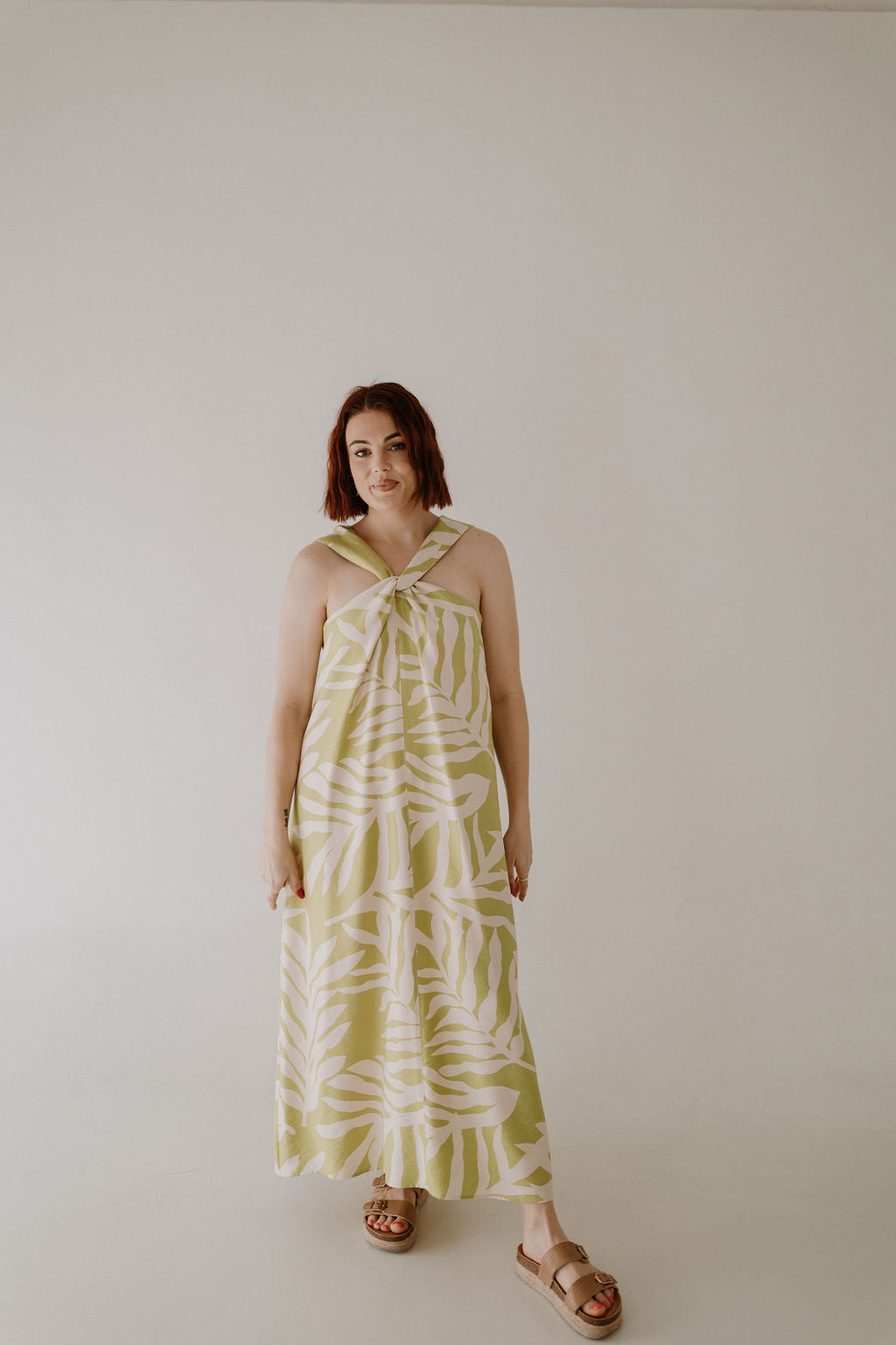 Twist Dress - Lime