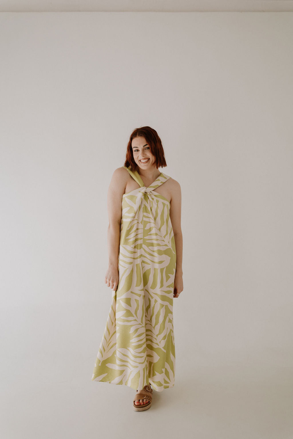 Twist Dress - Lime