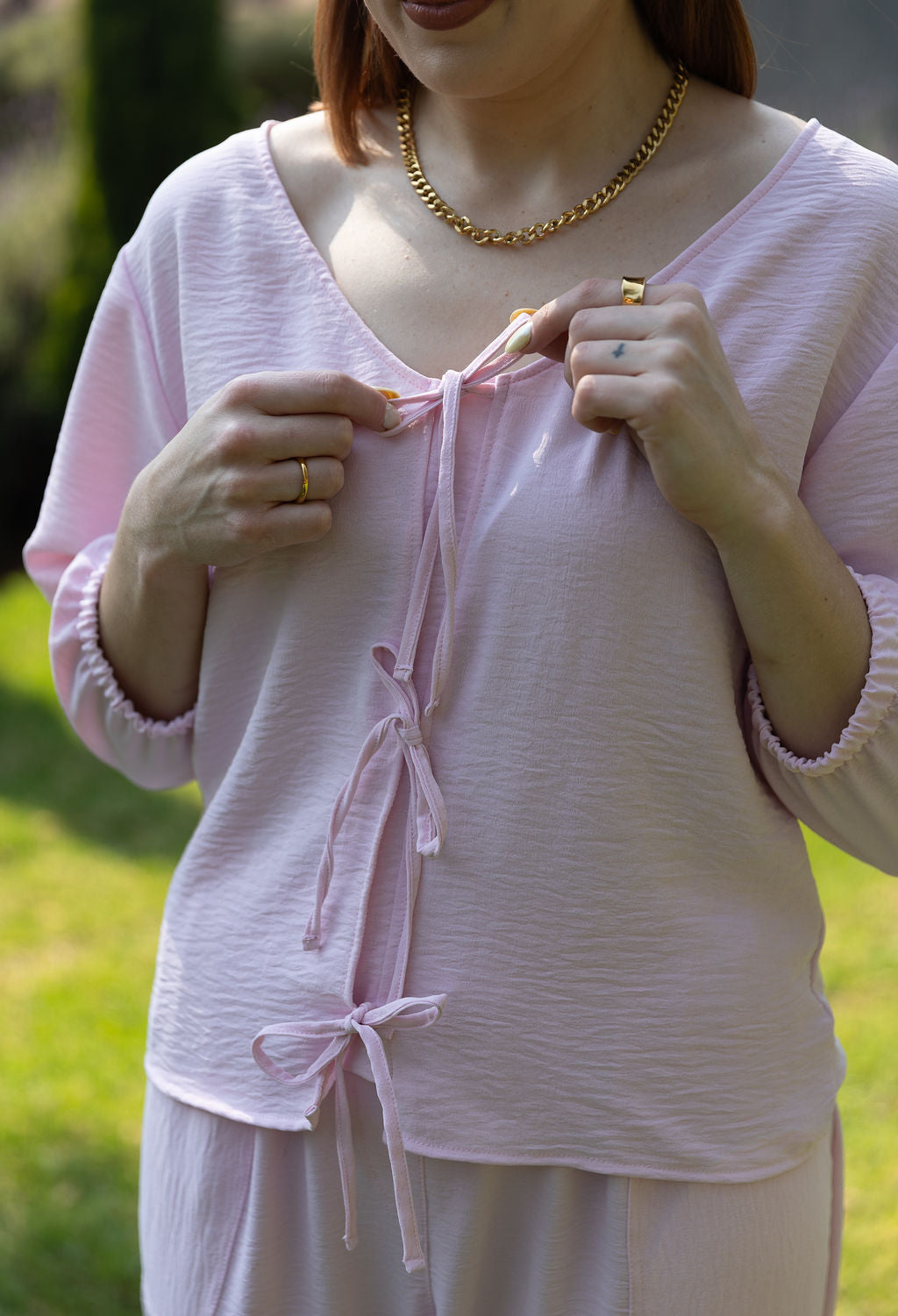 Gigi Tie Top - Marshmallow Pink