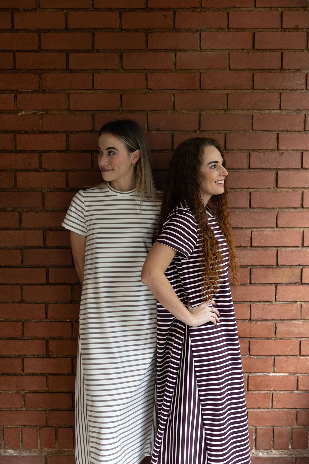 The Claudia Dress - Nude Stripe