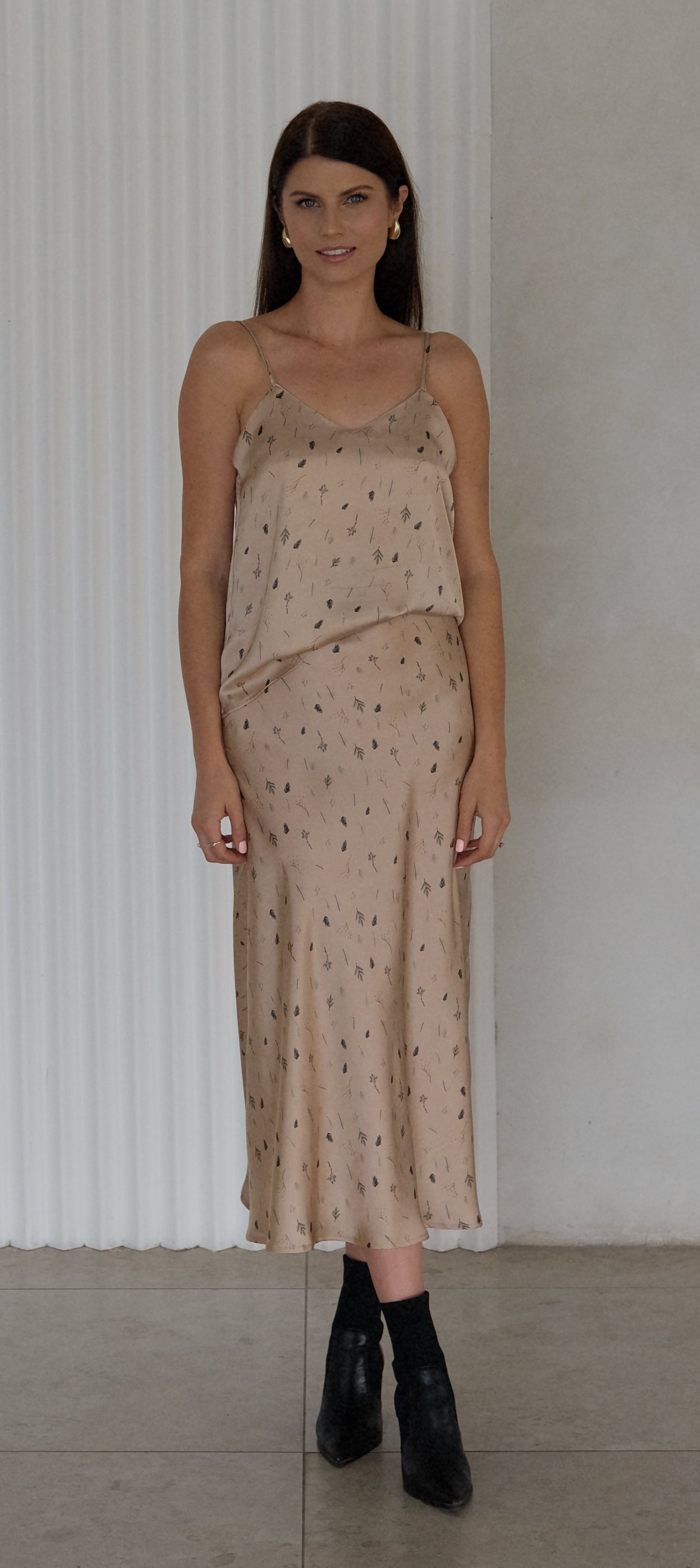 Bias Skirt - Nude Print