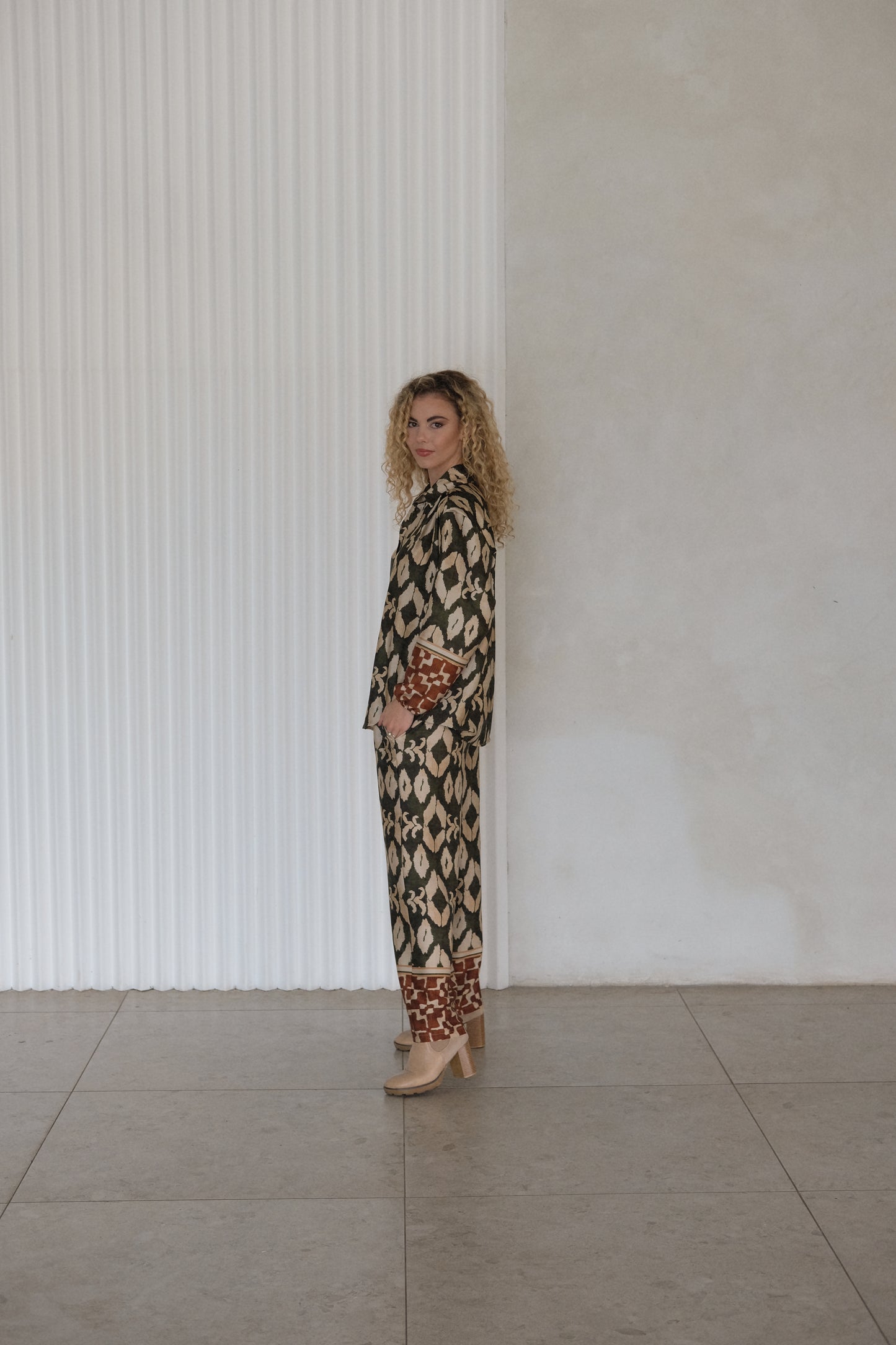 Sienna Elasticated Pants - Green Print