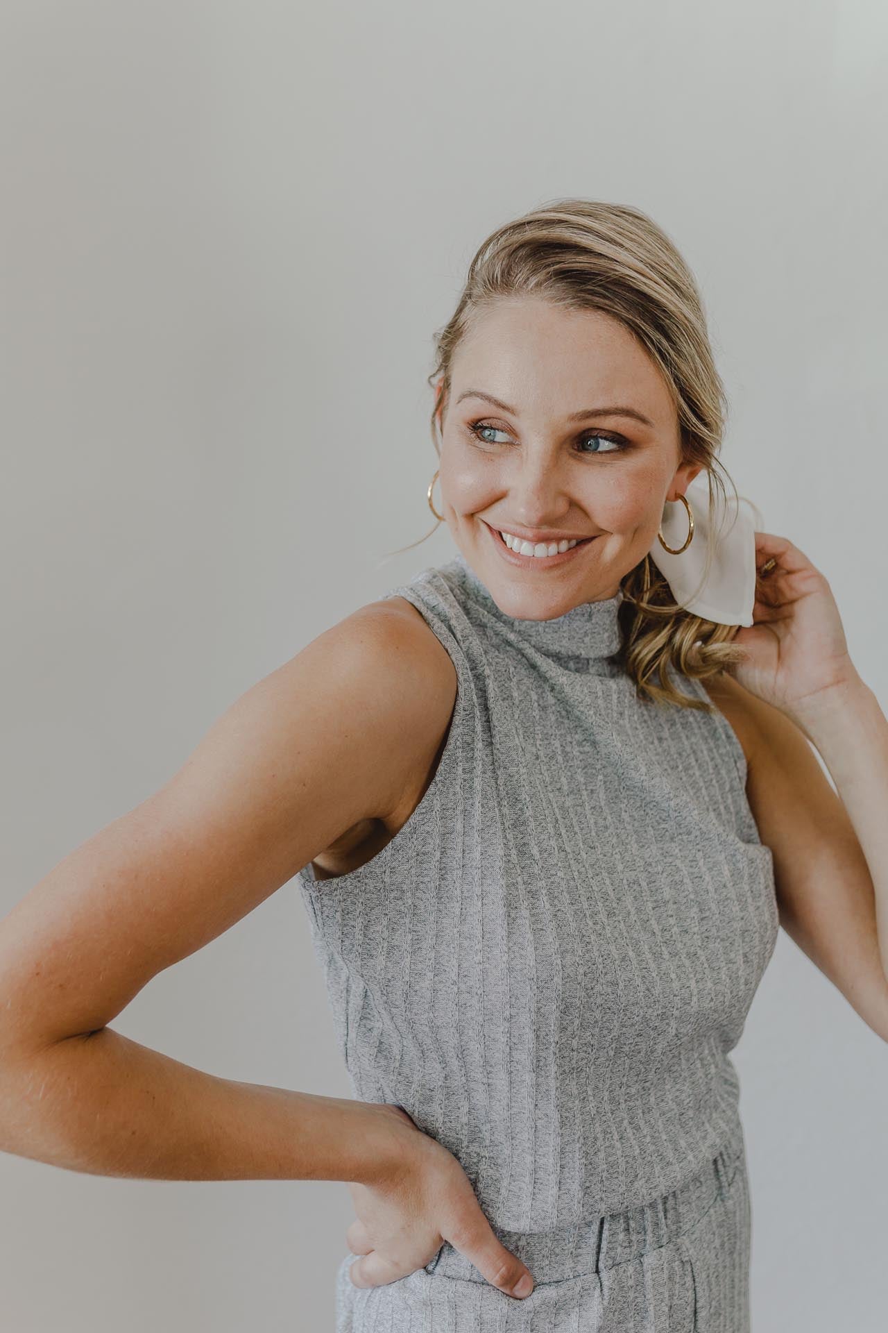 Lounge Sleeveless Top (Light Grey)