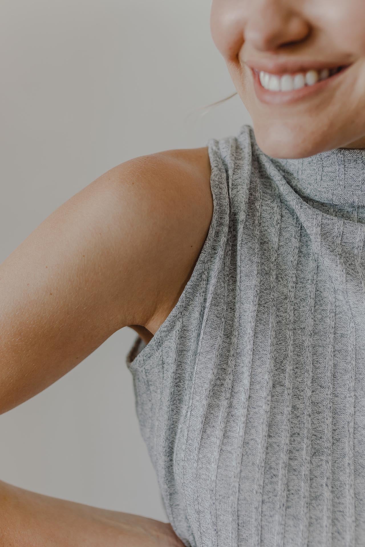 Lounge Sleeveless Top (Light Grey)