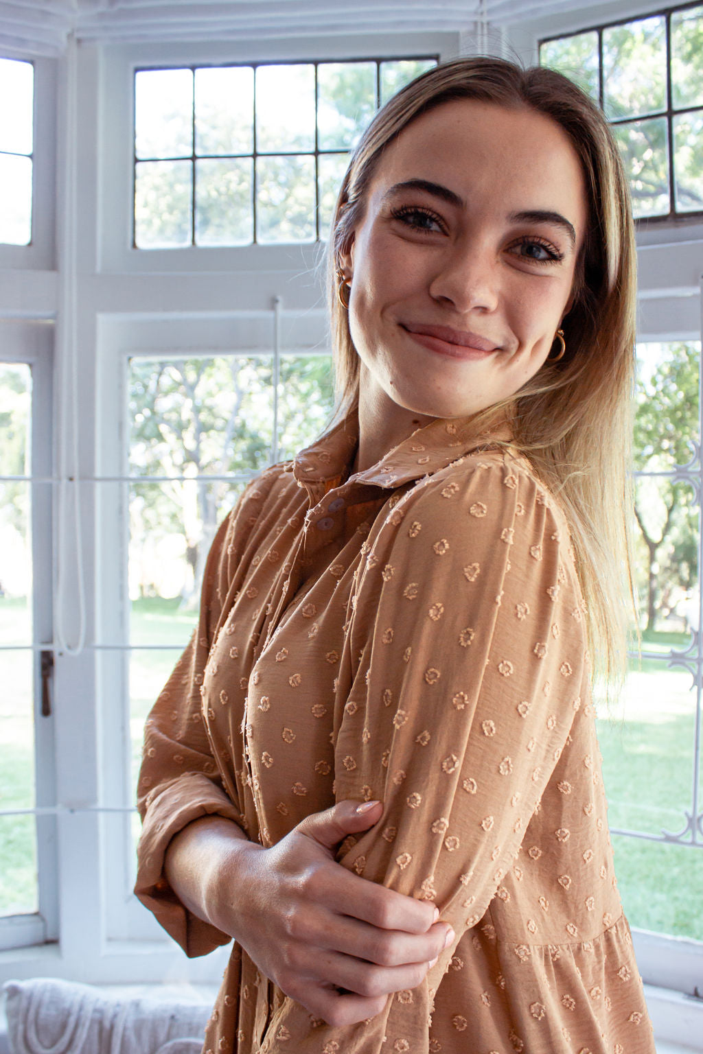 Nici Shirt Dress - Tan