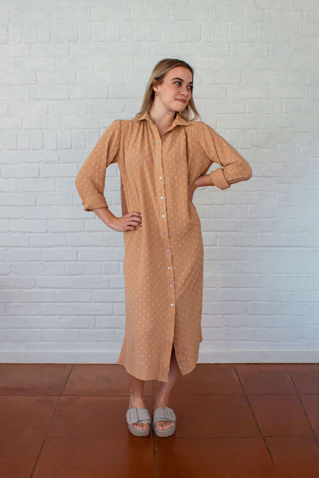 Nici Shirt Dress - Tan