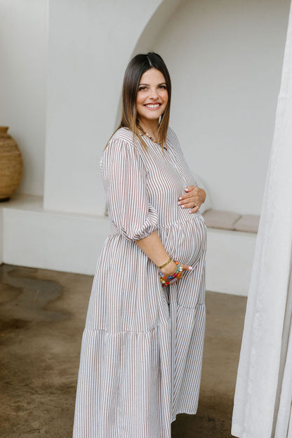 Chloe Dress - Chocolate Stripe