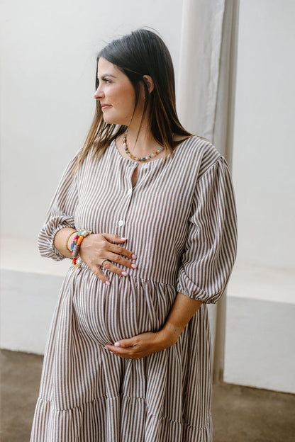 Chloe Dress - Chocolate Stripe