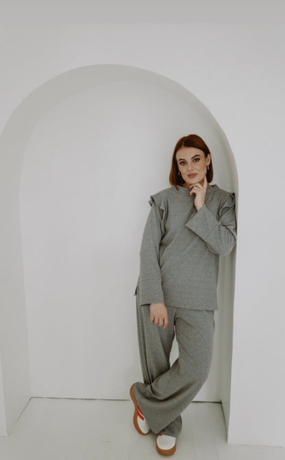 Frill Lounge Set | Grey