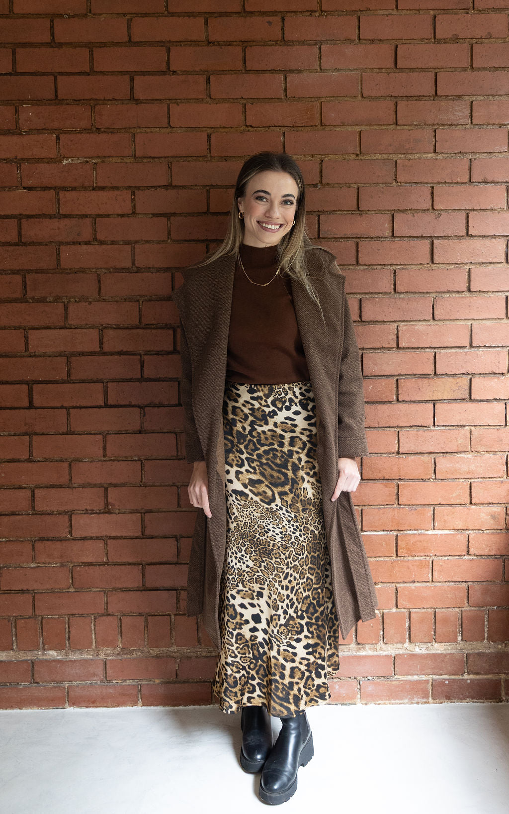The Satin Skirt - Leopard Print