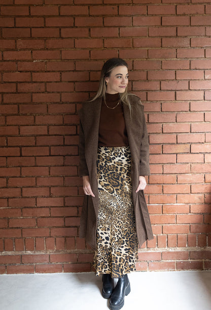 The Satin Skirt - Leopard Print