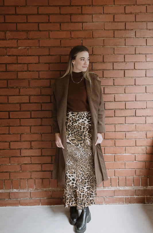 The Satin Skirt - Leopard Print