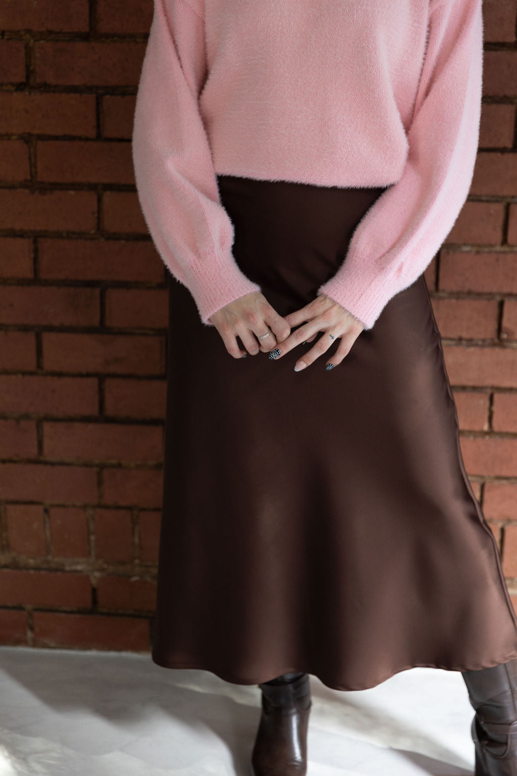 The Bias Skirt - Choc Brown