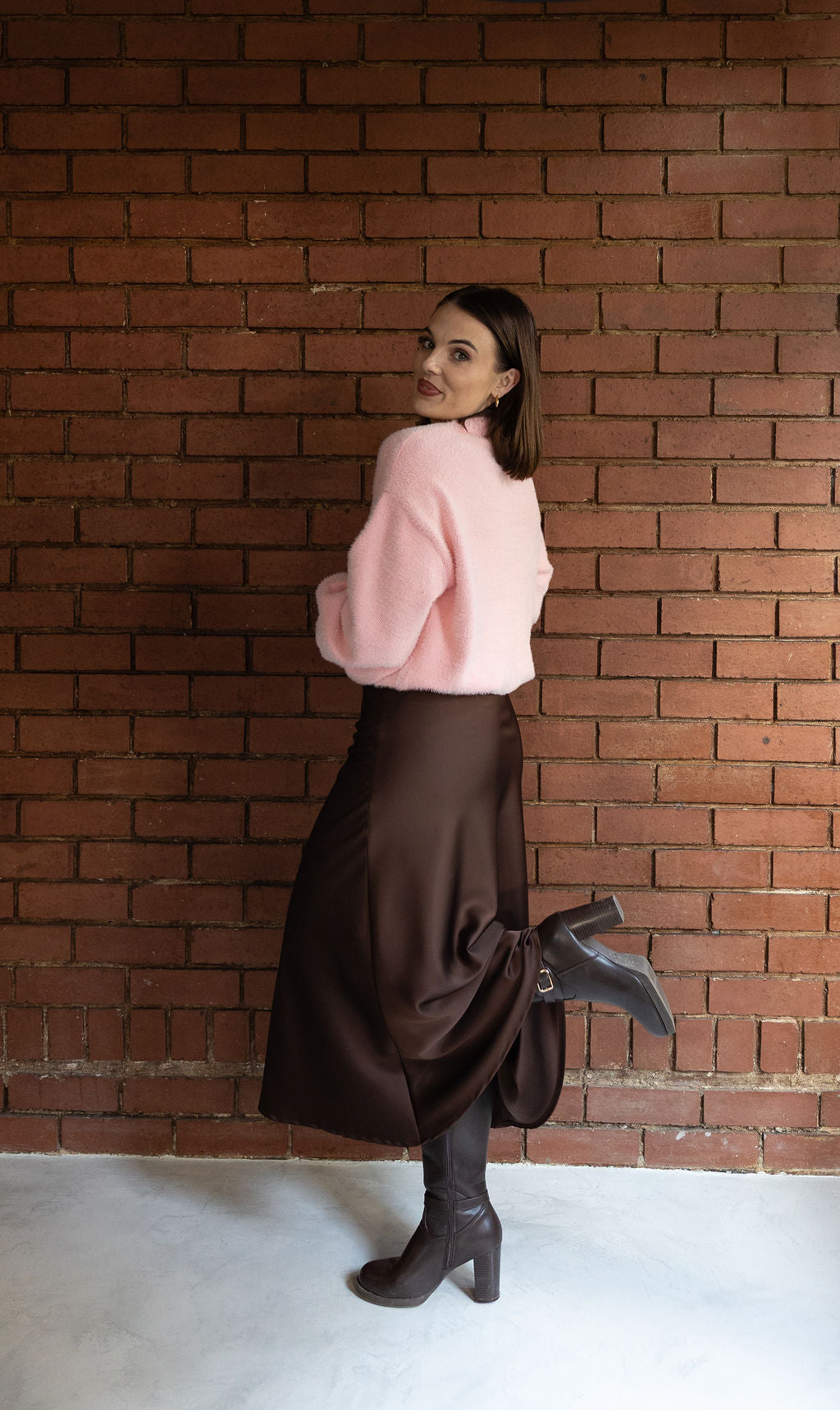 The Bias Skirt - Choc Brown