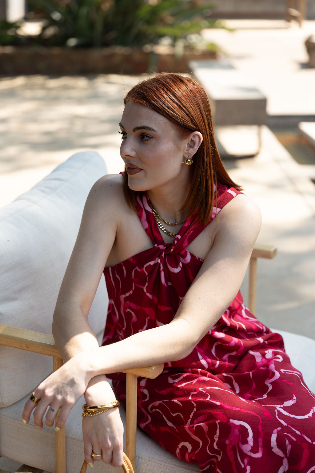 Twist Dress - Berry Red