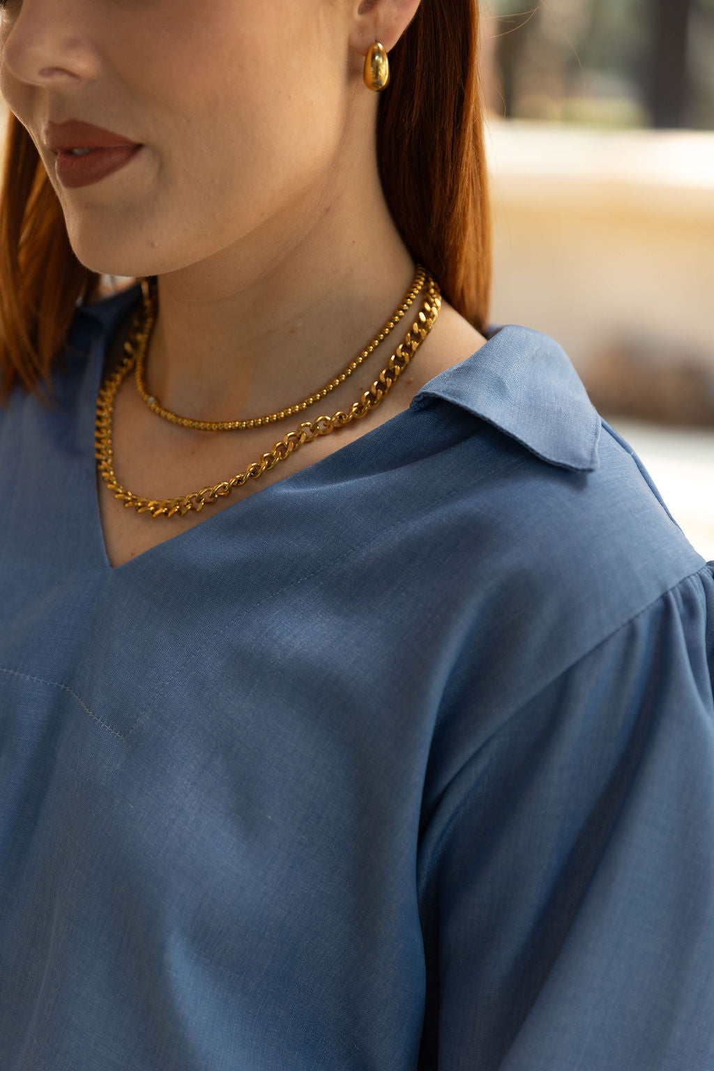 The Lee Blouse - Denim Tencel